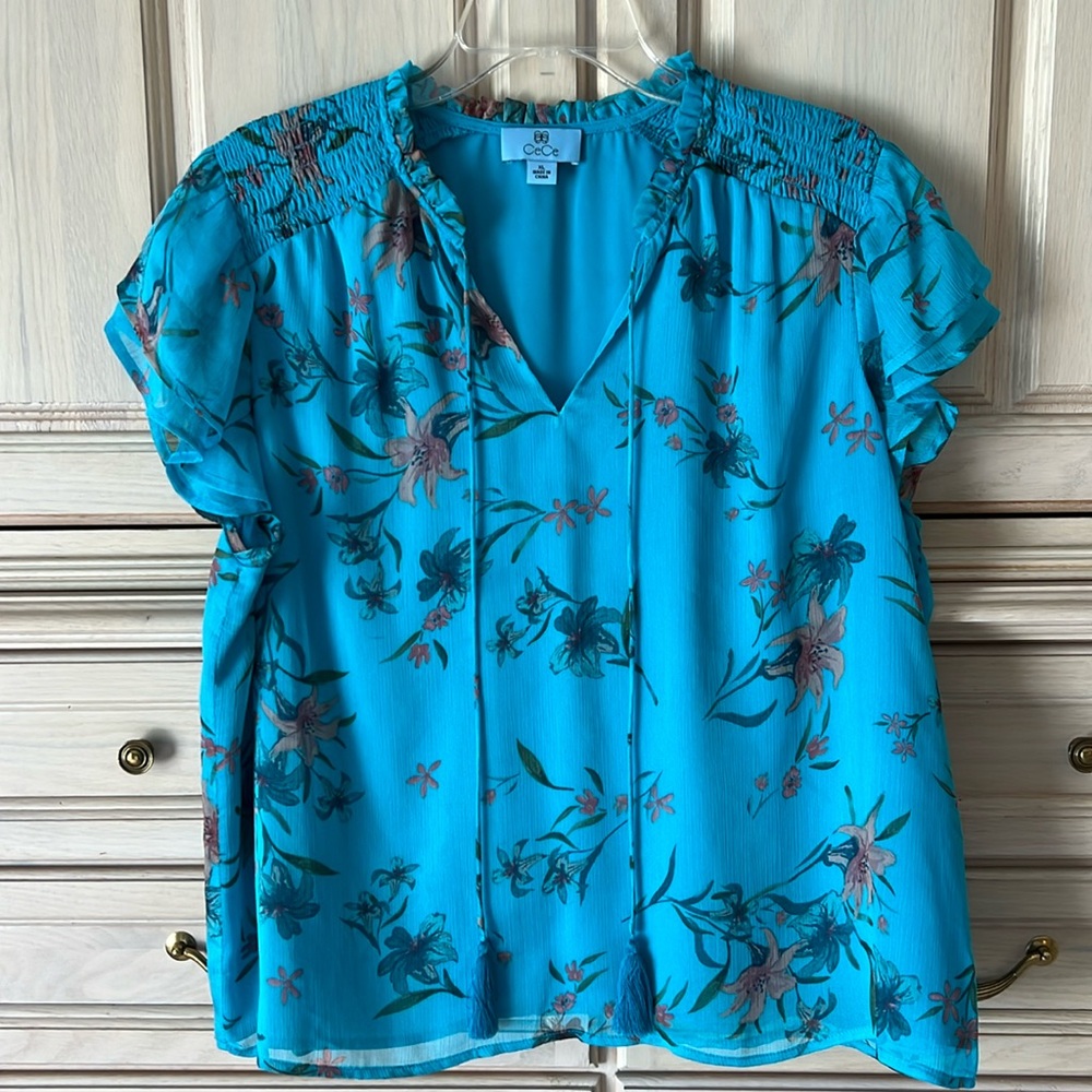 CeCe floral print blouse